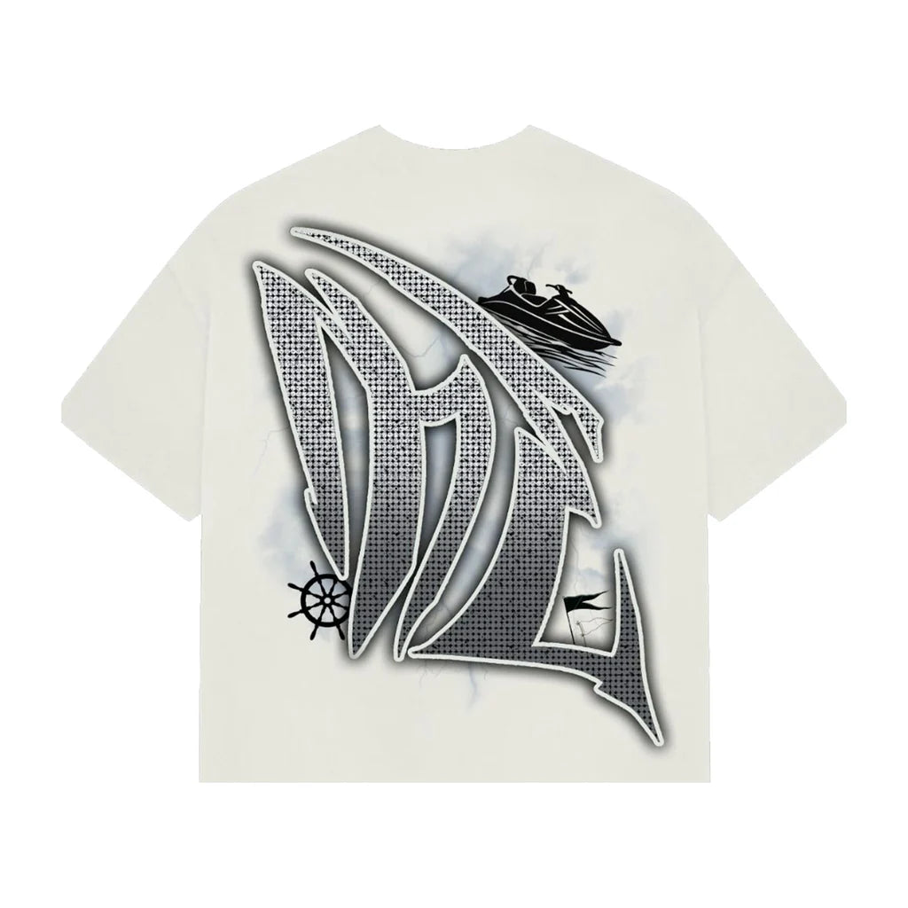 MIXED EMOTION: CREAM JETSKI RHINESTONE TEE
