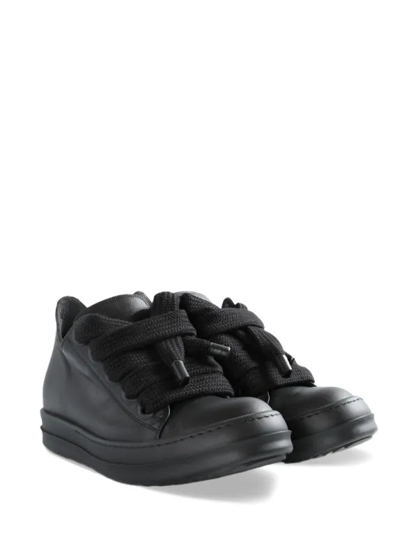 RICK OWEN: All Black Jumbo Laced Low Tops