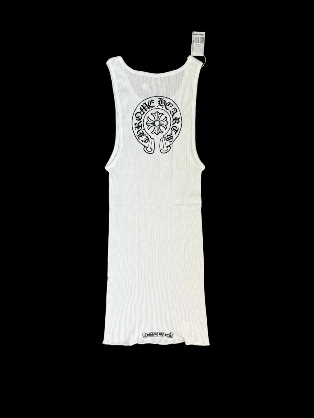 Chrome Hearts: White Horseshoe Ribbed Tank Dress