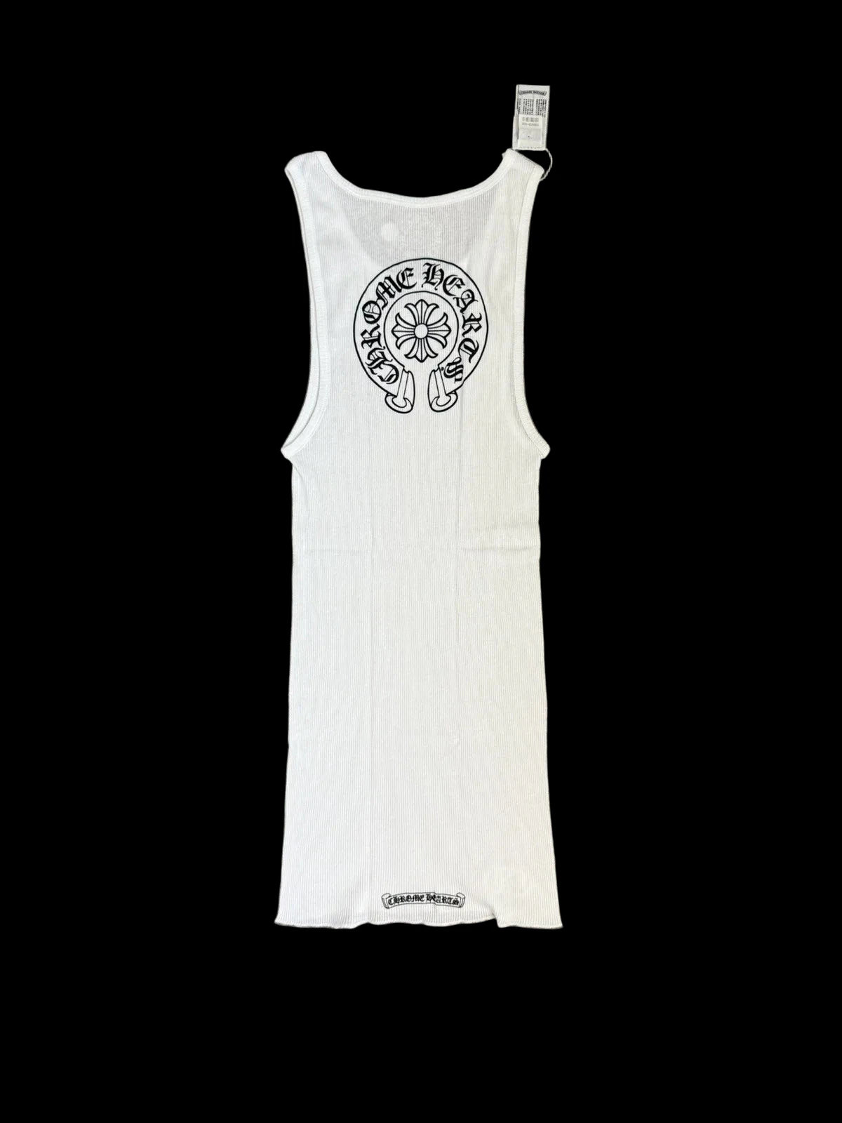 Chrome Hearts: White Horseshoe Ribbed Tank Dress