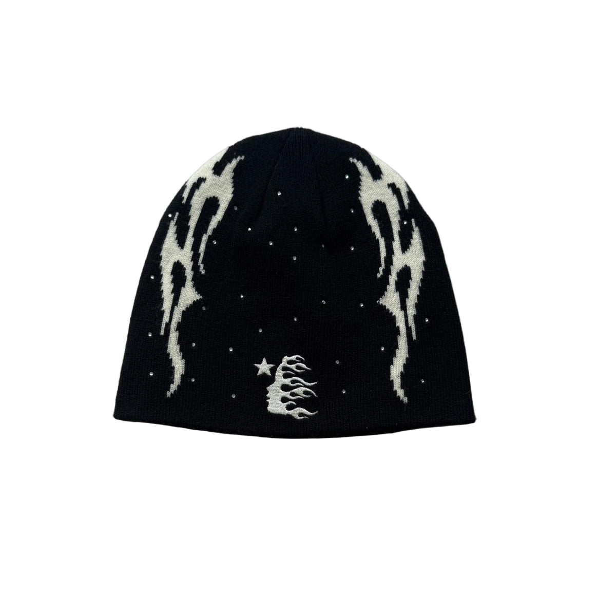 HELLSTAR: Black Rhinestone Beanie