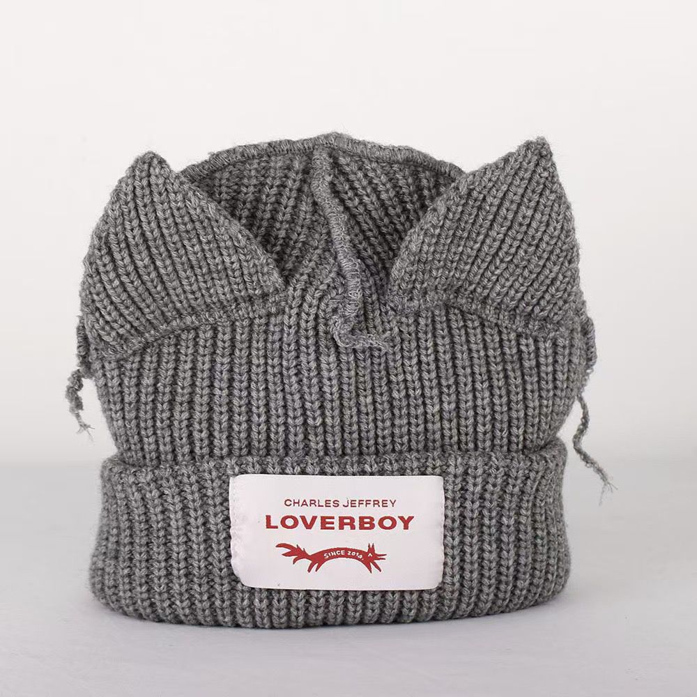 CHARLES JEFFERY: GREY LOVER BOY CAT-EAR BEANIE