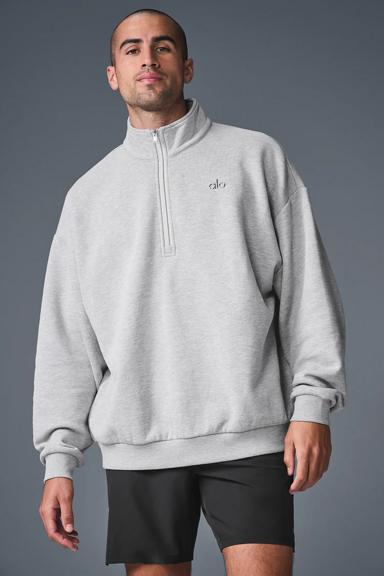 ALO: Men's Accolade Grey Quarter Zip Jogger Set