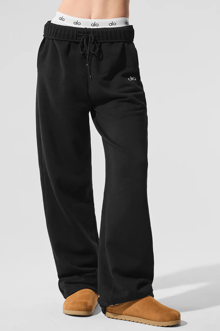 Alo: Accolade Straight Leg Sweatpant Black