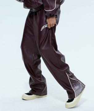 RVS: Pebbled Leatherette Maroon “Astral” Pants
